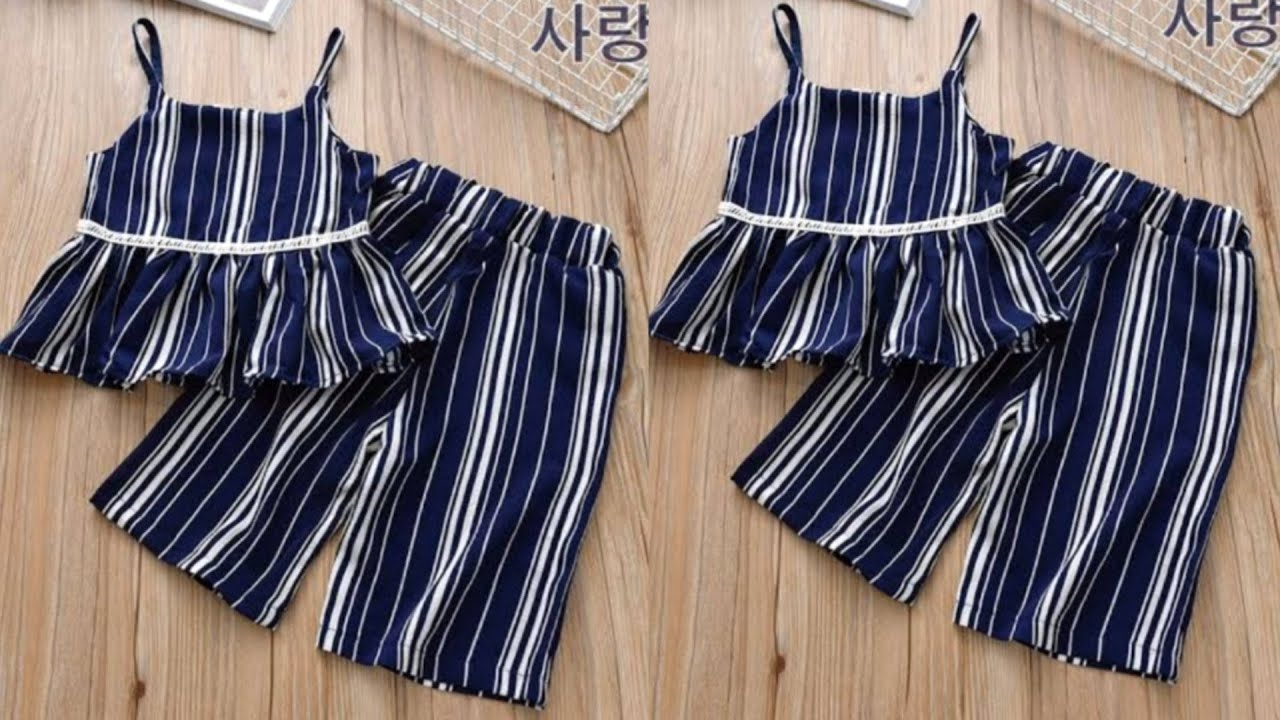 Baby top and plazzo cutting and stitching/2-3 year old baby dress cutting and stitching
