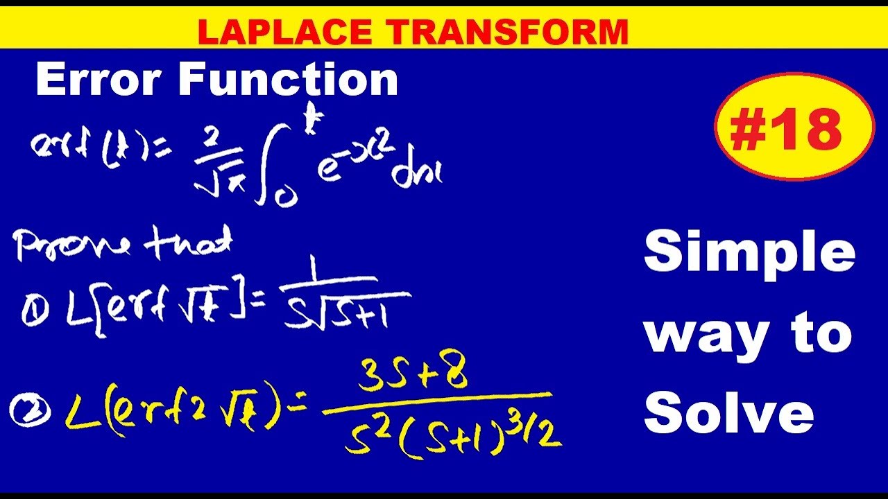#18 Laplace Transform of the Error Function in Hindi  | Laplace Transform of elementary function