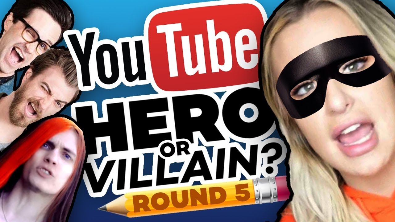 Drawing YOUTUBERS as HEROES & VILLAINS - ROUND 5!