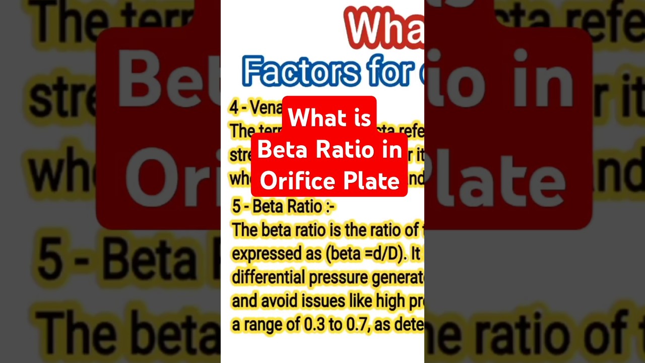 What is Beta Ratio in Orifice plate | How to Calculate BetaRatio in Orifice plate 