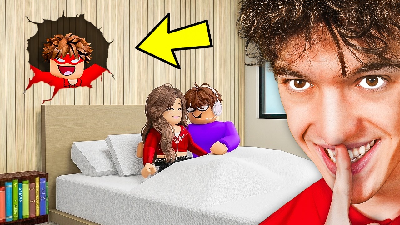Staying OVERNIGHT In My Little Sister's WALL.. (Roblox)