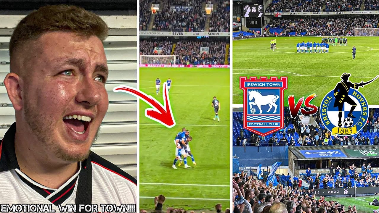 IPSWICH TOWN VS BRISTOL ROVERS | 2-0 | TRIBUTE FOR THE QUEEN, RED CARDS & SCENES AS IPSWICH WIN!!!