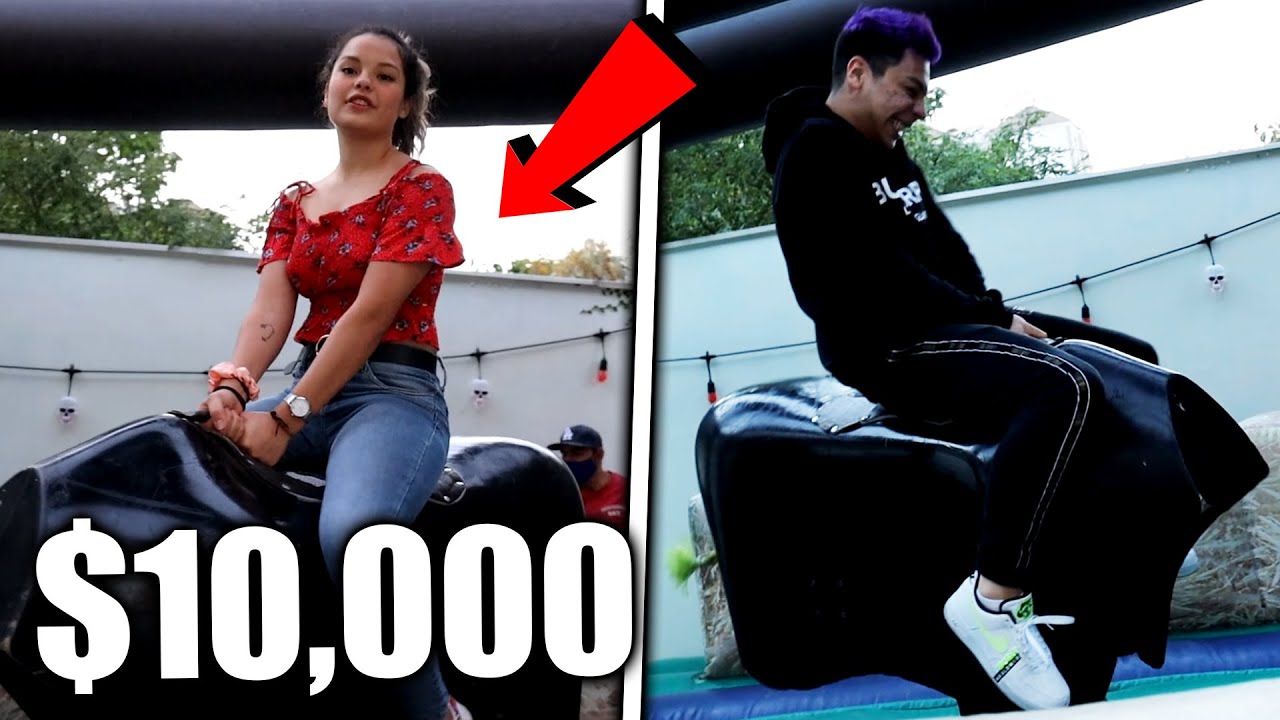 ¡QUIÉN DURE MÁS TIEMPO arriba del TORO MECÁNICO GANA $10,000! Ft. Barbie, Josué, Fer etc. *épico*