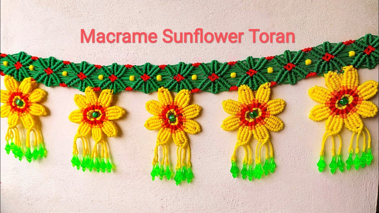Macrame New 🌻 Sun flower Design Toran Door Hanging Tutorial  !! Macrame Flower