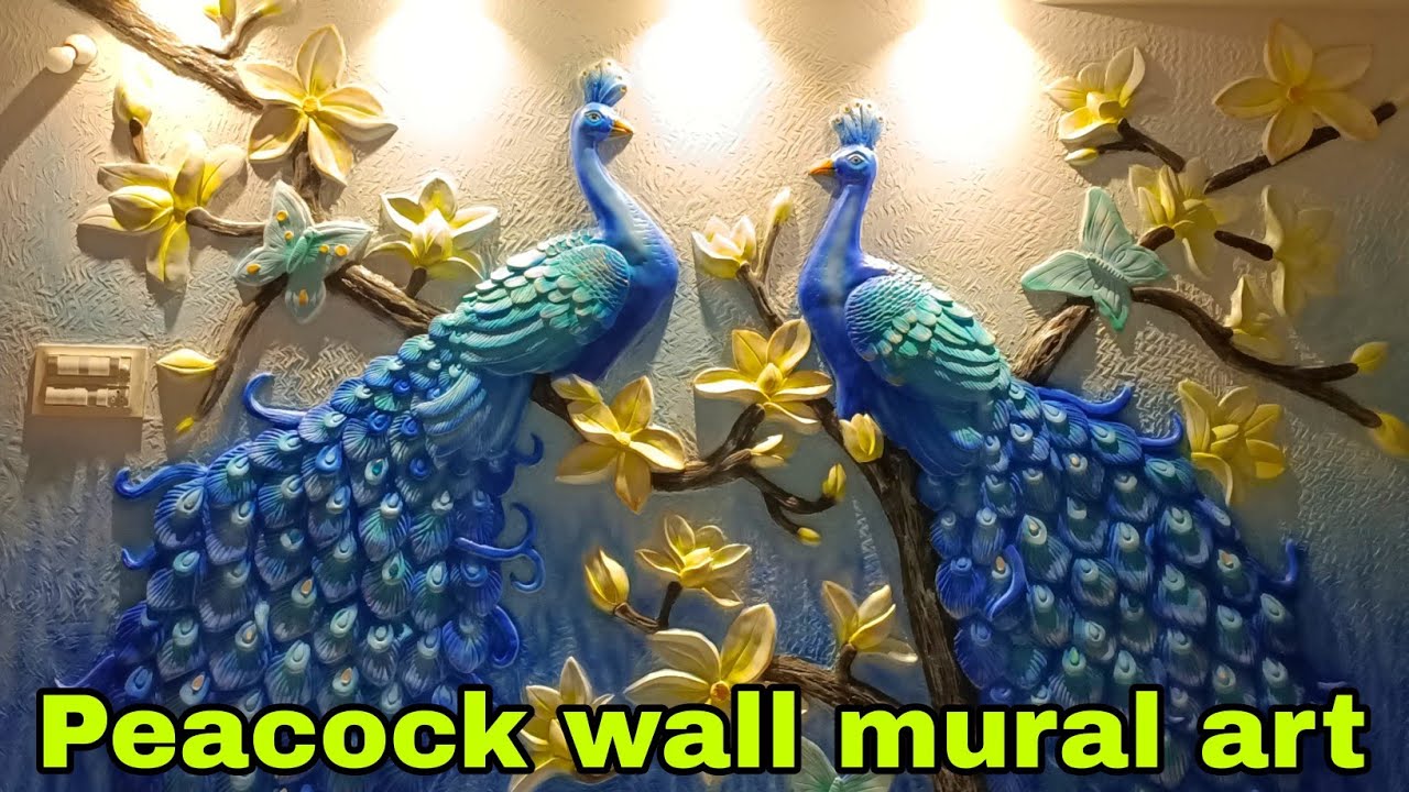 peacock mural | how to do wall mural |peacock wall mural art