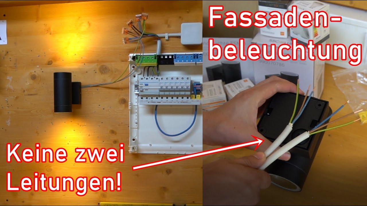 Leitungen bei Fassadenbeleuchtung NICHT von Lampe zu Lampe schleifen!