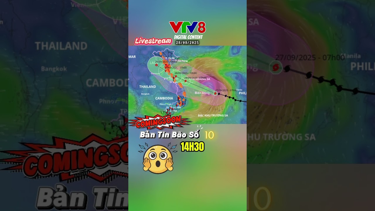 Live N&oacute;ng Bản Tin B&atilde;o Số 10 #vtv8 #storm #hurricane #weather #flood #news