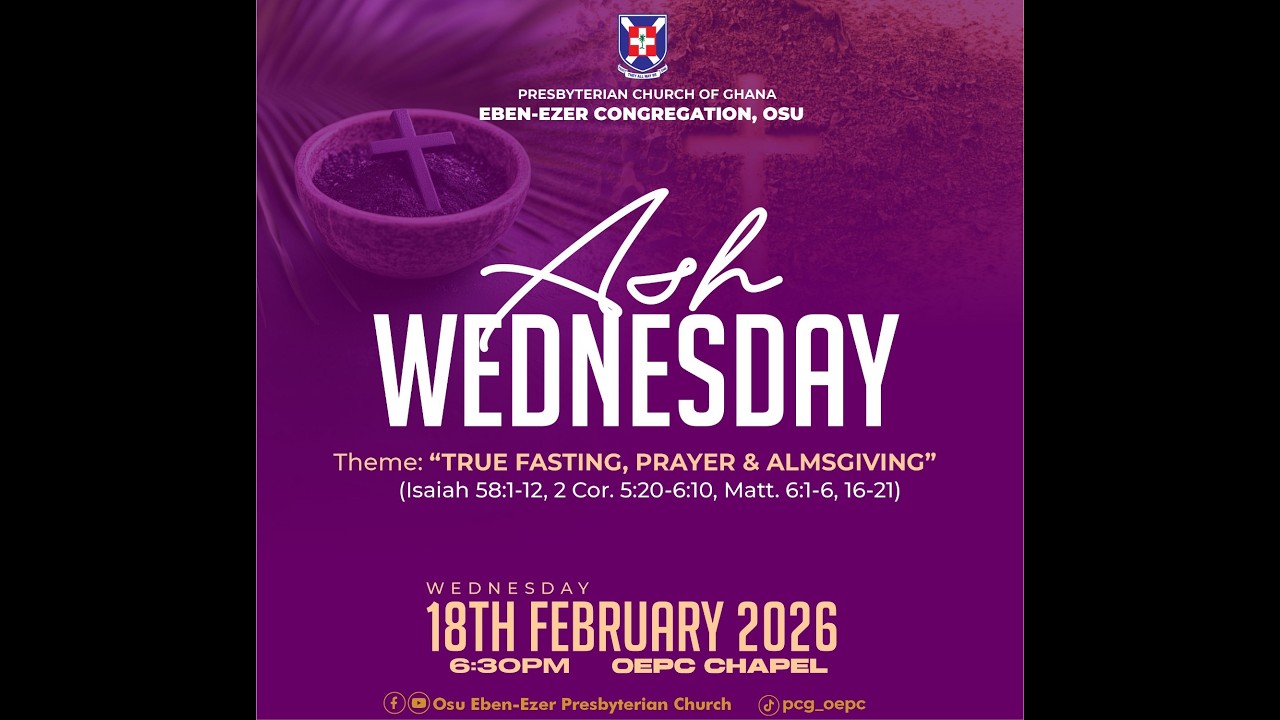 ASH WEDNESDAY SERVICE || 18/02/2026