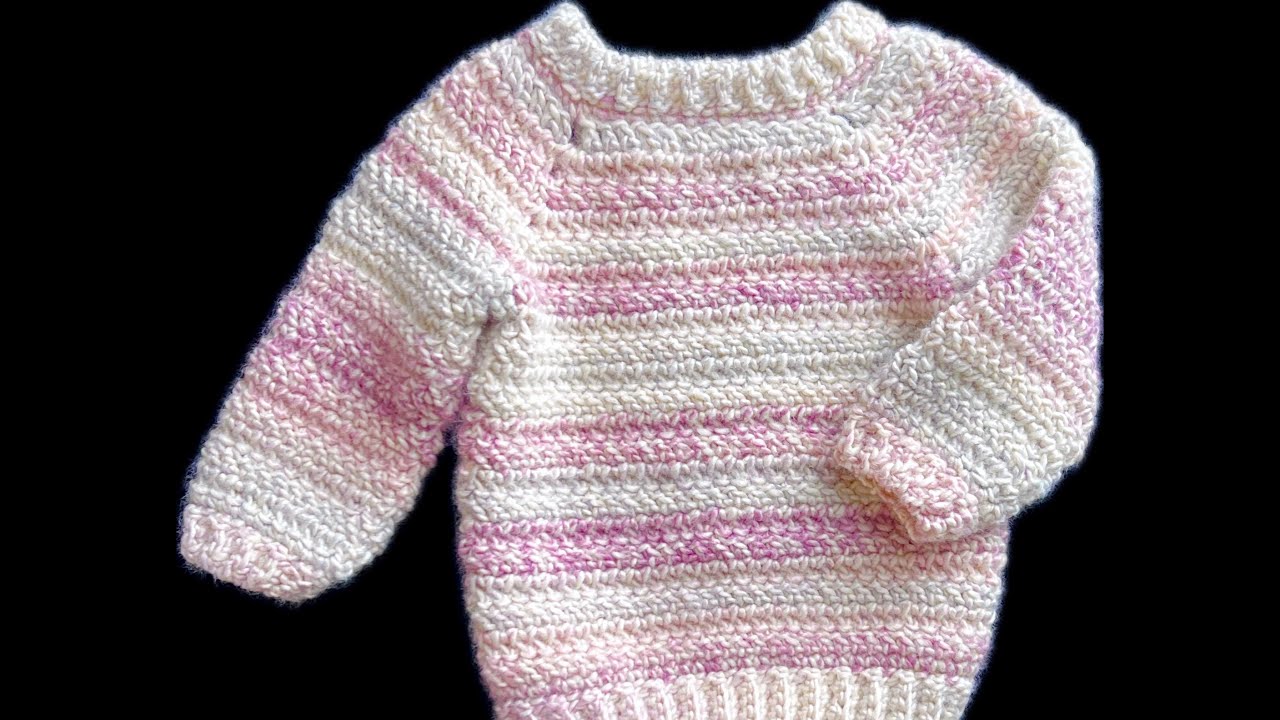 Como Tejer un Su&eacute;ter con Ganchillo para Bebe Super Facil | Jersey Aspen de 0-12M a Crochet