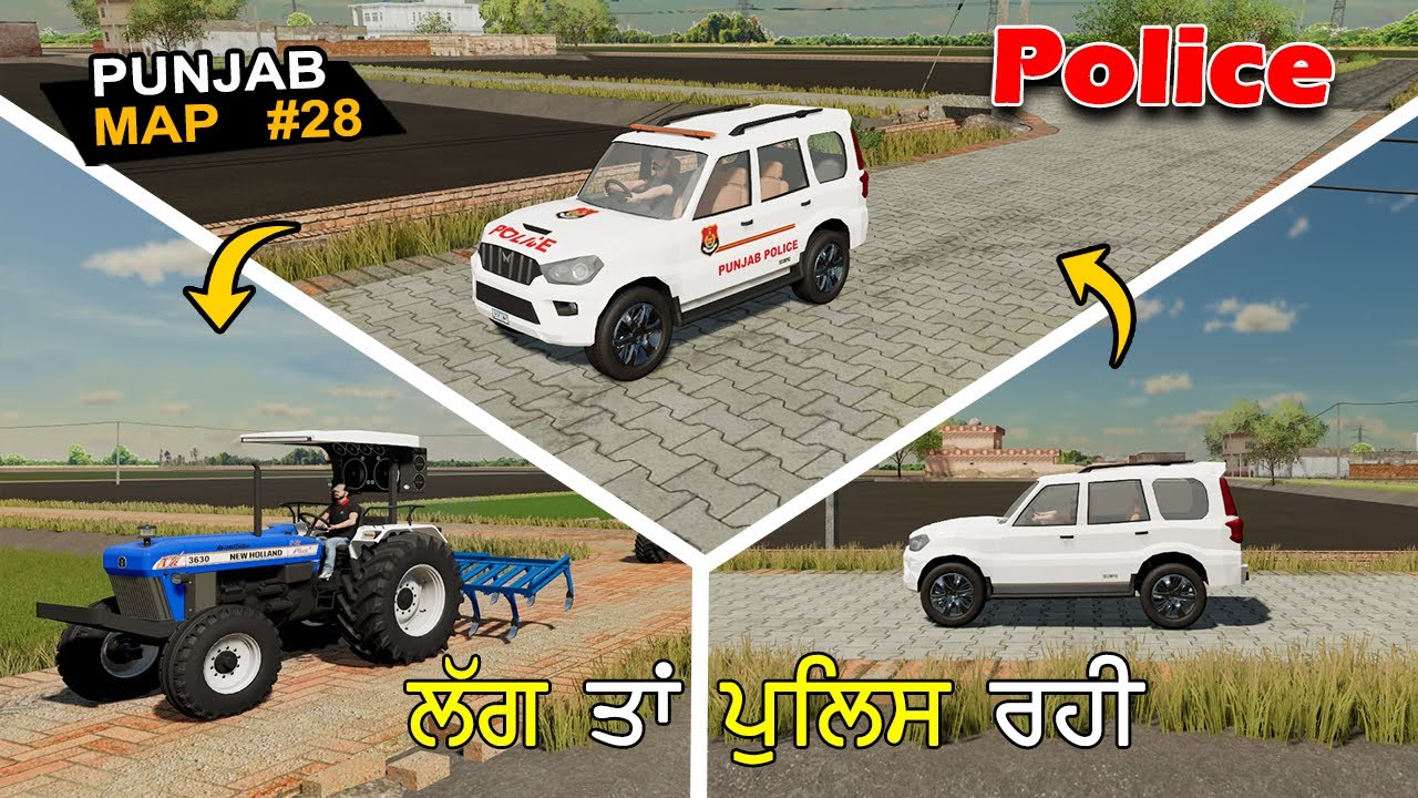 Police fer aw gyi  | Punjab Map #28 | NH 3630 | swaraj 855 | tractor game | fs22 indian tractor mods