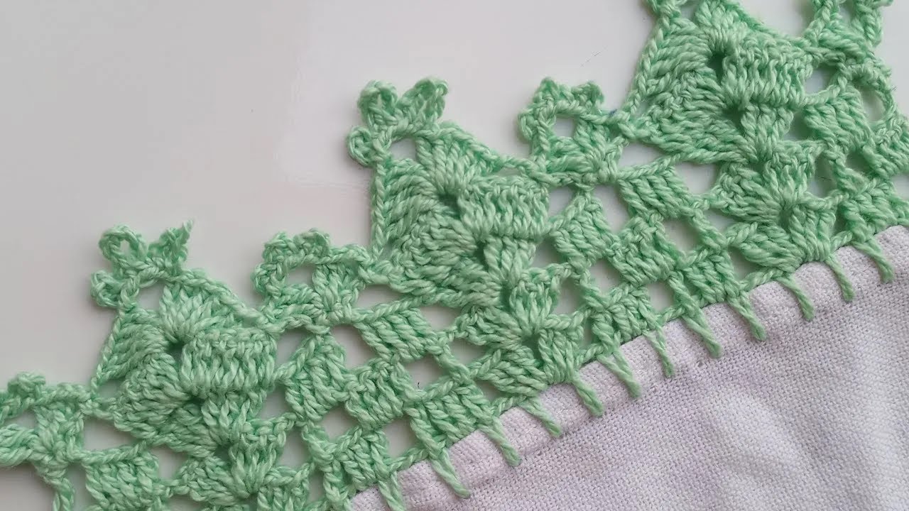 Bico de crochê para pano de prato #696