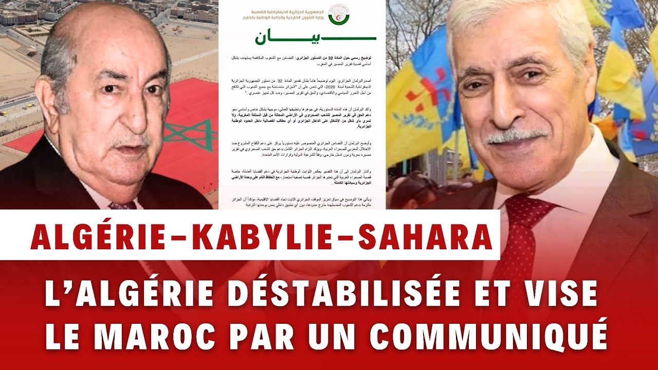 Kabylie ind&eacute;pendante : l&rsquo;Alg&eacute;rie panique, le Maroc vis&eacute; par un communiqu&eacute; du r&eacute;gime