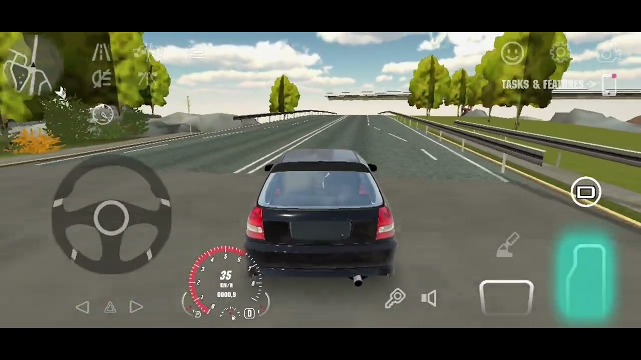 The car is driving around the city.