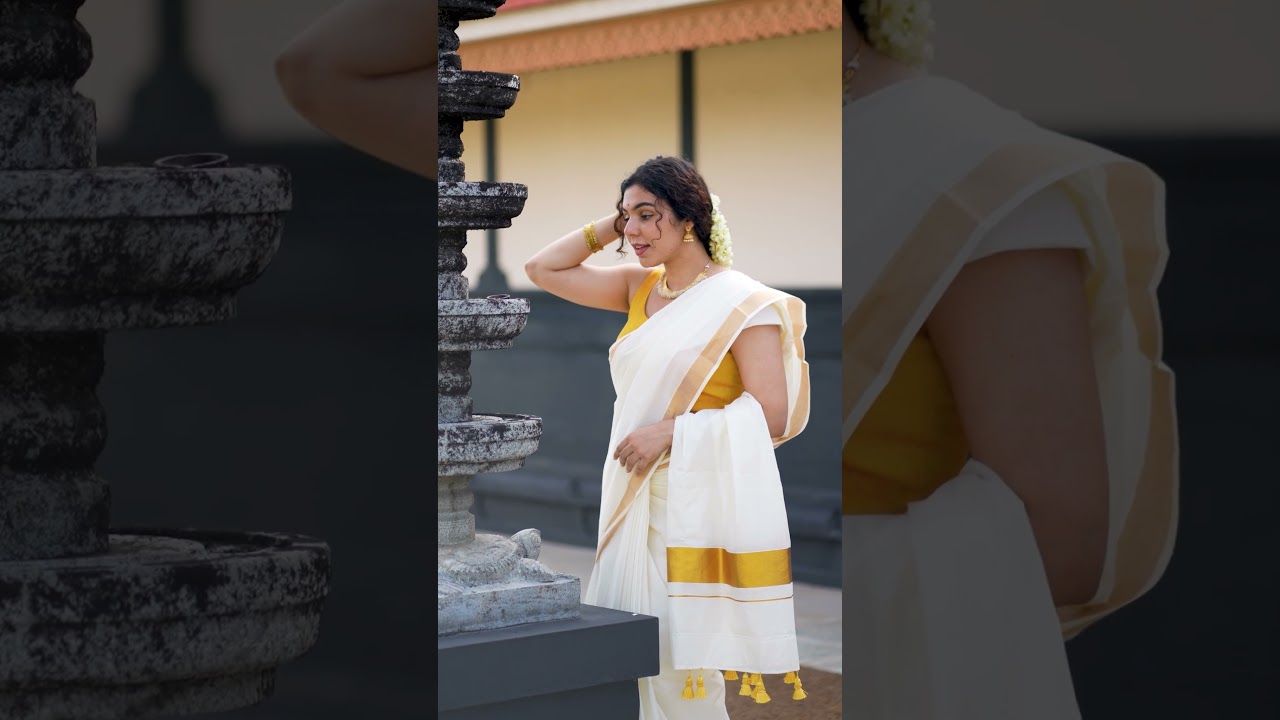 Namasya Kerala Kasavu Sarees | Handloom Pure Kasavu Sarees Online - I Love Sarees #shorts