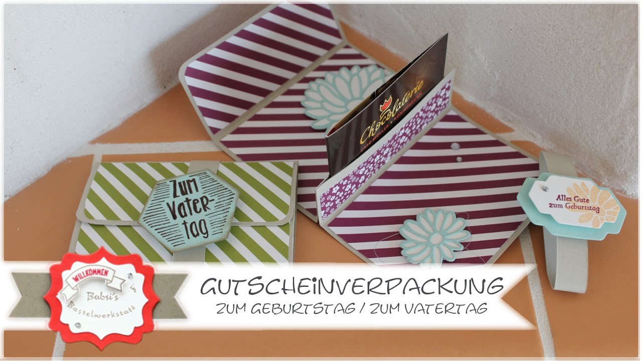 Gutscheinverpackung zum Geburtstag & zum Vatertag mit Produkten von Stampin´Up! - Step by Step