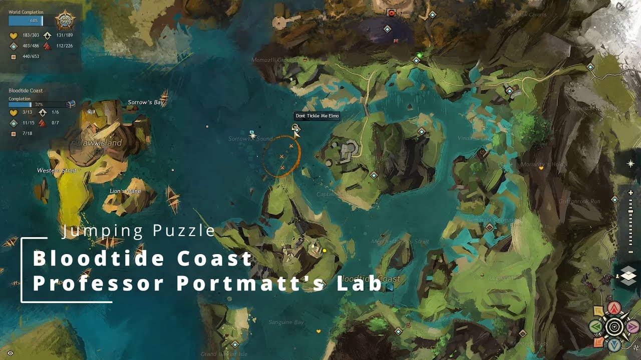 [Guild Wars 2] Jumping Puzzle Guide: Bloodtide Coast  - Professor Portmatt's Lab