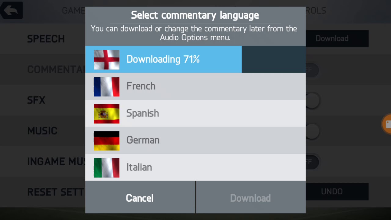 How to add commentary to FIFA14 for Android