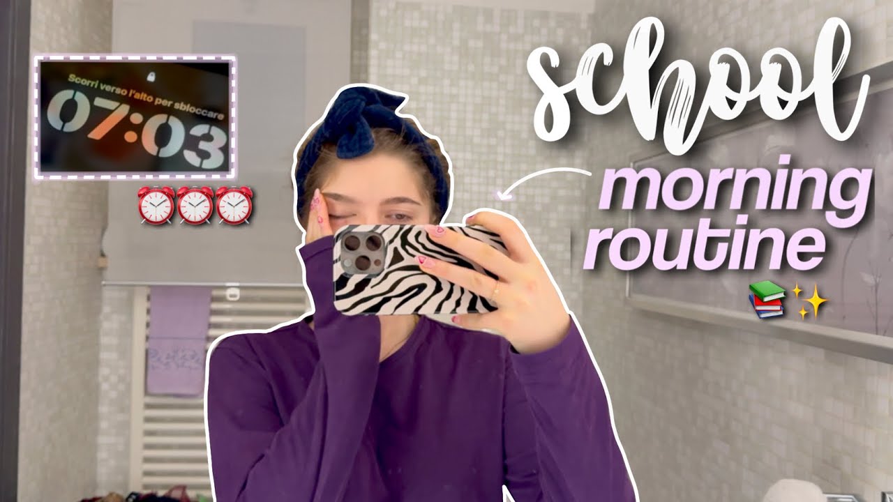 School MORNING ROUTINE📚! *mini grwm, journal, sveglia alle 7.00AM⏰* || SZ
