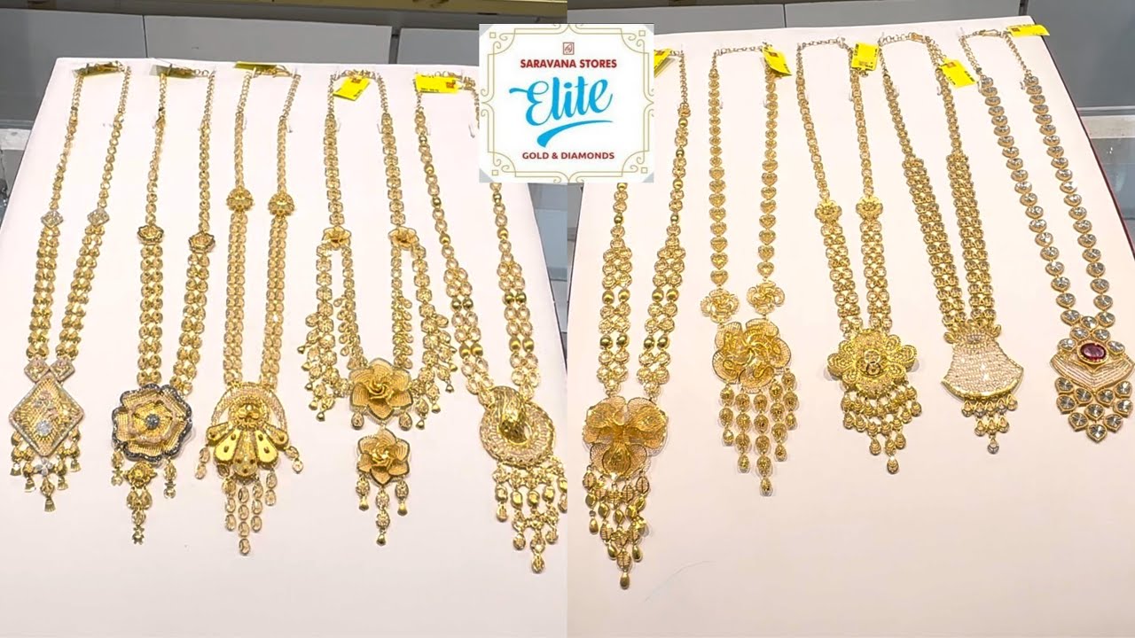 Saravana Elite Gold Haram Collection | Gold Wedding Jewellery Collection | V Shape Haram Collection 