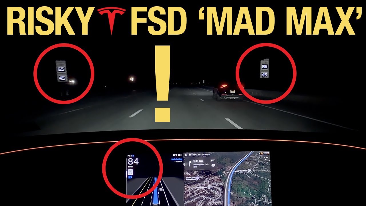 Новый режим «Mad Max Mode» от Tesla FSD игнорирует ограничения скорости
