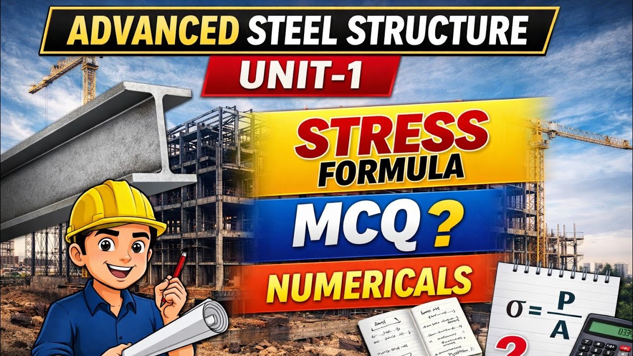 Advanced Steel Structure Unit-1 Full Ex Stress Formula + MCQ + Numericals | Civil  6th Semester SBTE