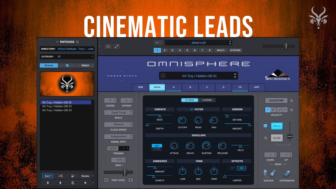 Spectrasonics Omnisphere 3 Presets | Vicious Antelope – Troy J Trojan Horse Cinematic Leads
