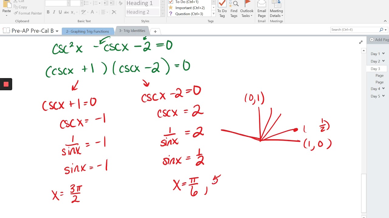 Day 3 - Solving Trig Equations