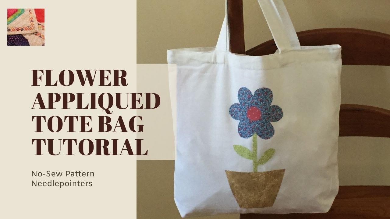 No Sew Flower Applique Tote Bag Tutorial