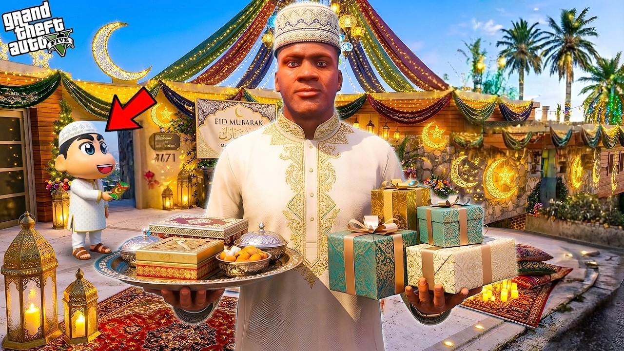 Franklin Shinchan Chop Celebrate Eid With Simeon And Trevor | Gta V Bangla Gameplay