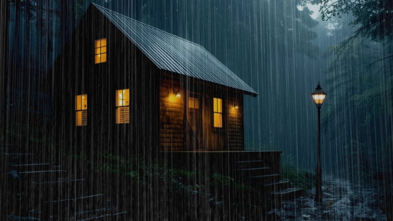 🔴 Heavy Rain at a Forest Cabin 🌧️ Pure Rain Ambience for Sleeping Instantly, No Noise, No Thunder