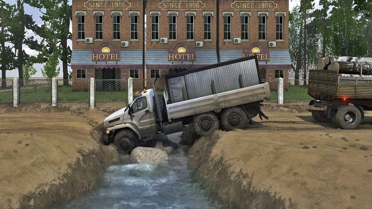 Truck vs Extreme Broken Road and Speed Bumps - Gameplay Spintires:Mudrunner  E19