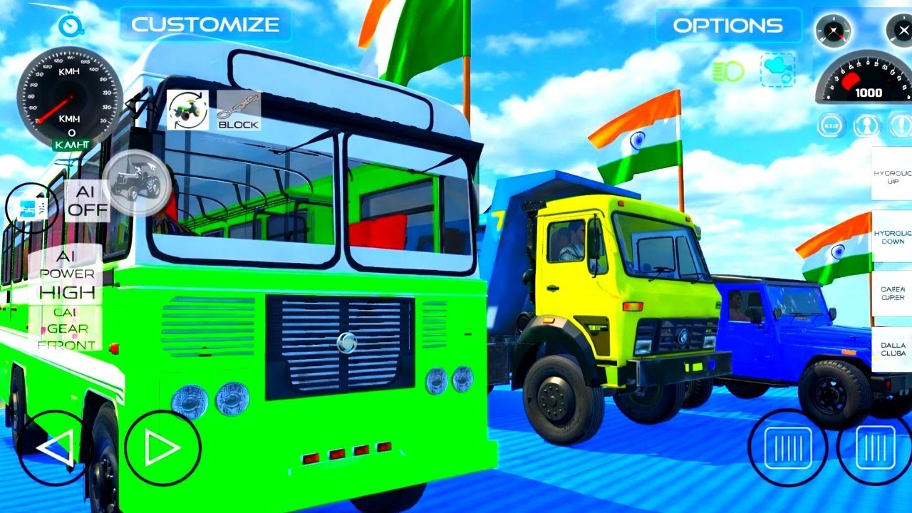  🔥 INDIAN VEHICLES POWER 🔥 | Bus 🚍 Truck 🚛 Jeep 🛻 | HD Desi Gameplay 🇮🇳