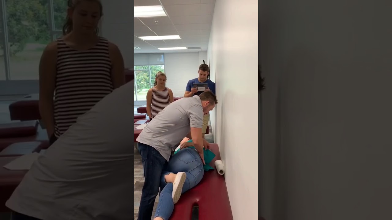 Chiropractic adjustment  Low back adjustment Gonstead chiropractic