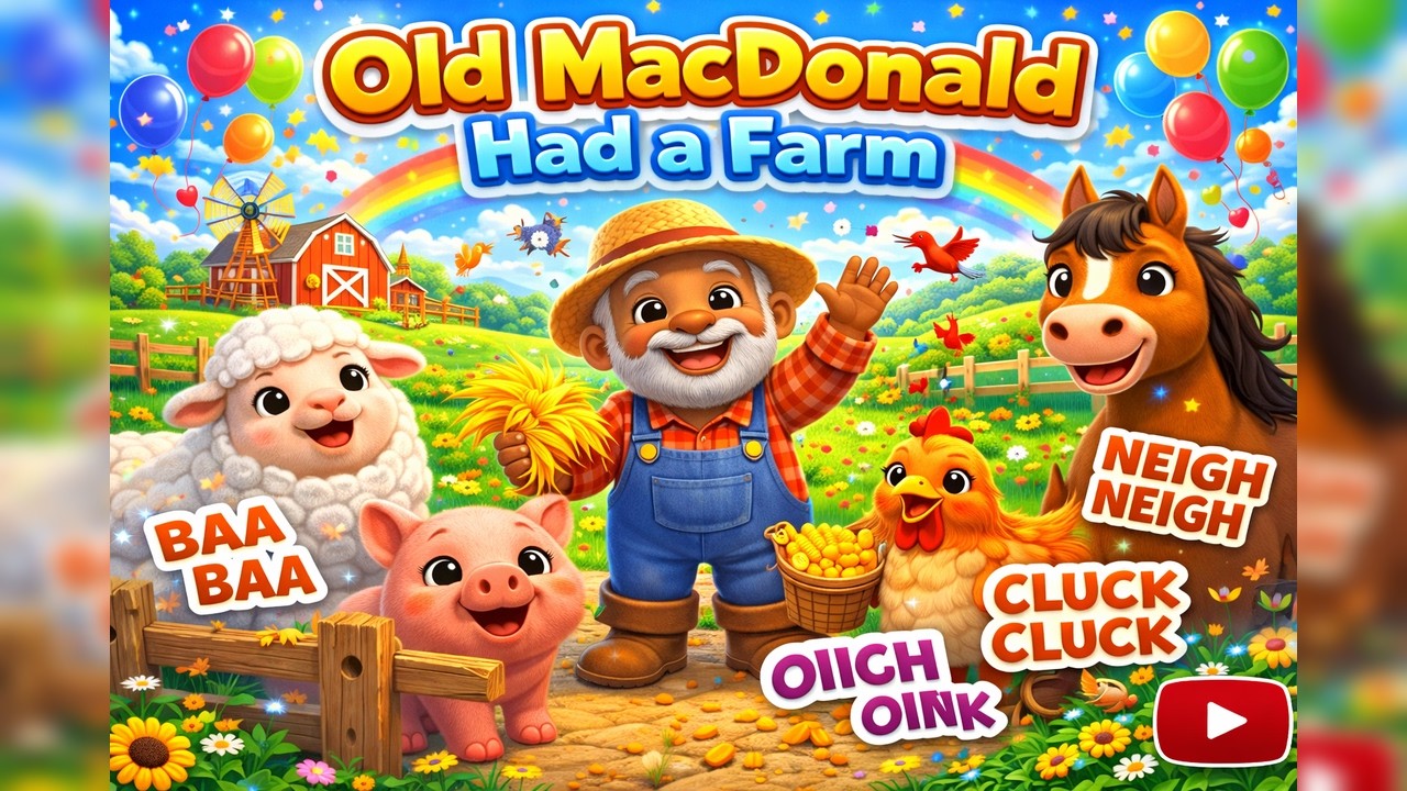 Old MacDonald Had a Farm | Fun Animal Sounds Song for Kids | Nursery Rhymes & Learning