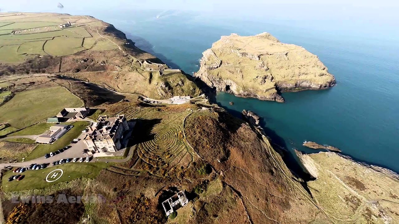 Tintagel Castle & Camelot Castle Cornwall From The Air