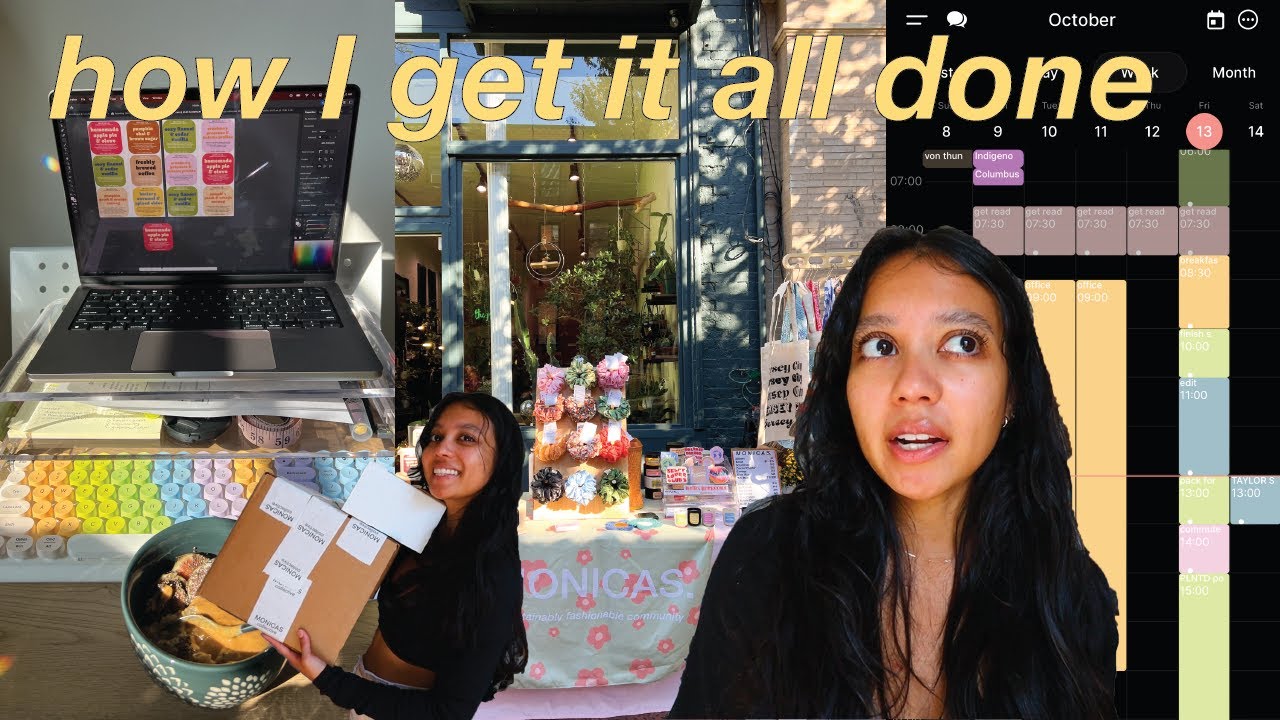 productive pop-up shop day in my life as a small biz owner // productivity hacks, Brite app review