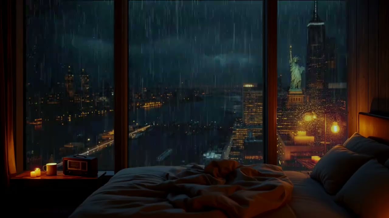 Rain Sounds for Sleep from an Open Window | Calm Rain for Meditation & Yoga