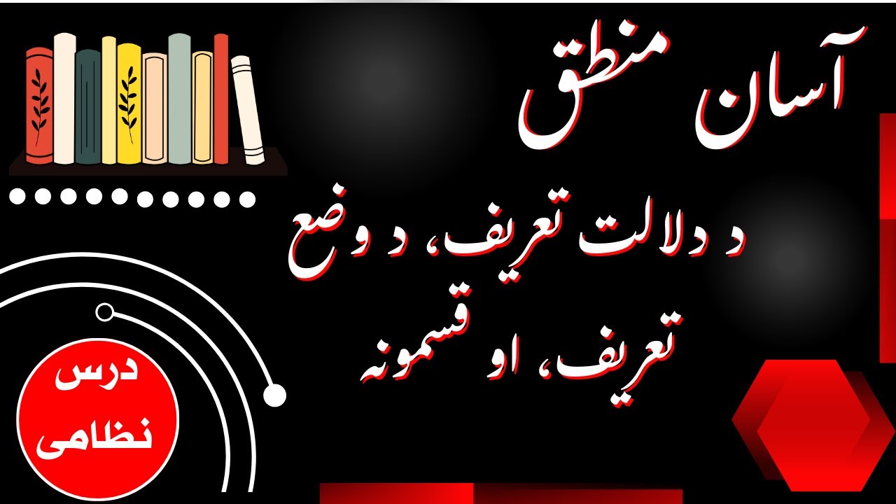 د دلالت تعریف، وضع او د وضع تعریف: د دلالت قسمونه دلالت لفظیه او غیر لفظیه | علم المنطق - پشتو 04