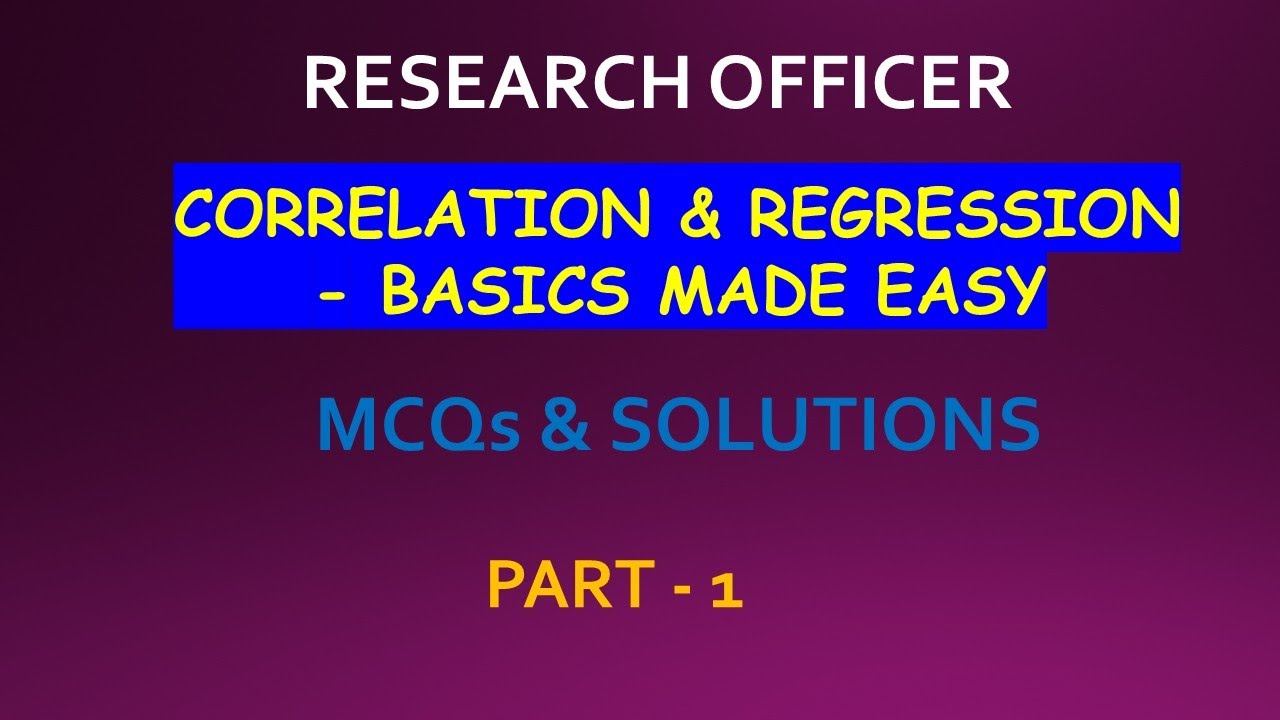 RESEARCH OFFICER | KERALA PSC | REGRESSION - BASICS/ QUICK STUDY | STATISTICS | MCQs & SOLUTIONS
