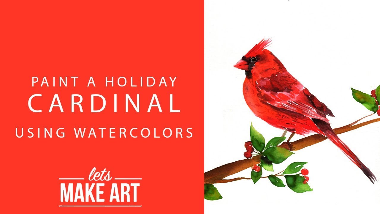 Cardinal Watercolor Art Tutorial