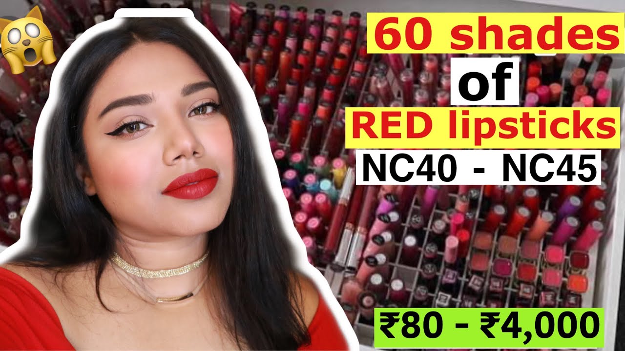 60 shades of RED lipsticks for NC40 - NC 45 skintones | the best red lipsticks for tan & dusky skin