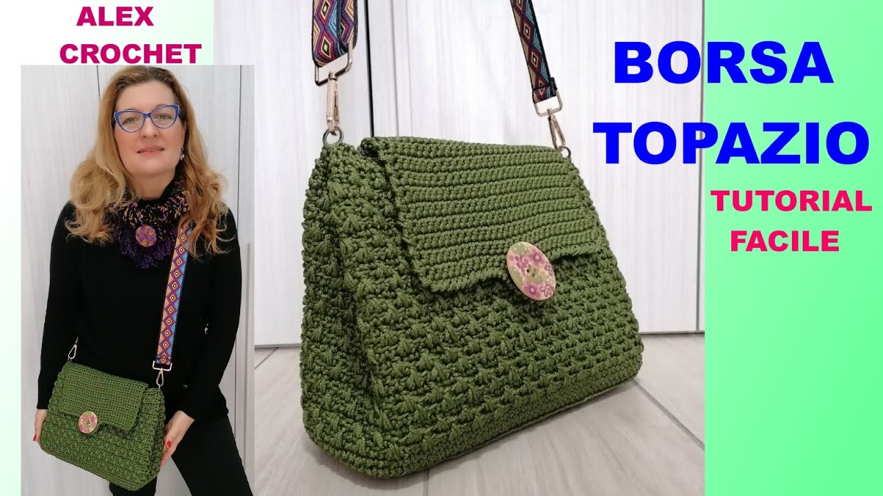 COME SI FA UNA BORSA IN CORDINO e RETE dalla A alla ZETA TUTORIAL PUNTO TOPAZIO Alex Crochet FACILE