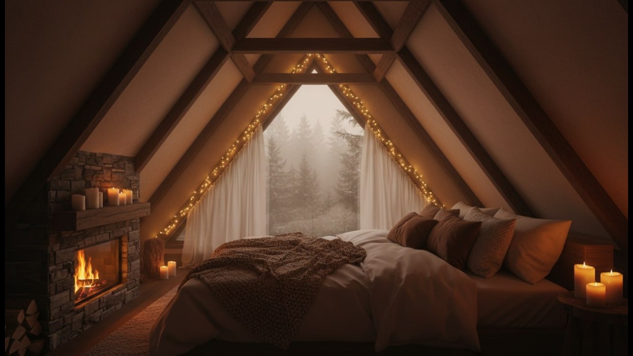 Ночь в уютном доме 🌙 Камин и джаз без слов | Cozy Fireplace Jazz Ambience