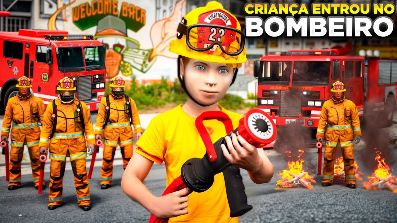 CRIANÇA DE 9 ANOS ENTROU PARA O BOMBEIRO NO GTA 5!😱