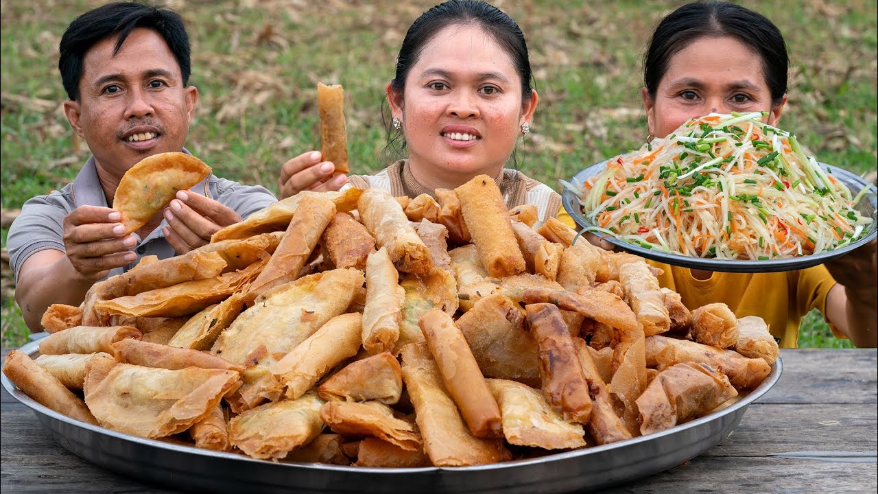 Village-Style Crispy Spring Rolls! Easy Family Recipe You’ll Want Every Day 🥢🥬 | Kitchen Foods