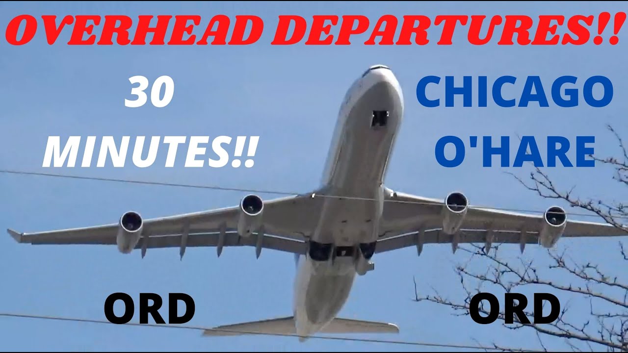 30 Minutes of Runway 28R Overhead Departures at Chicago O'Hare!