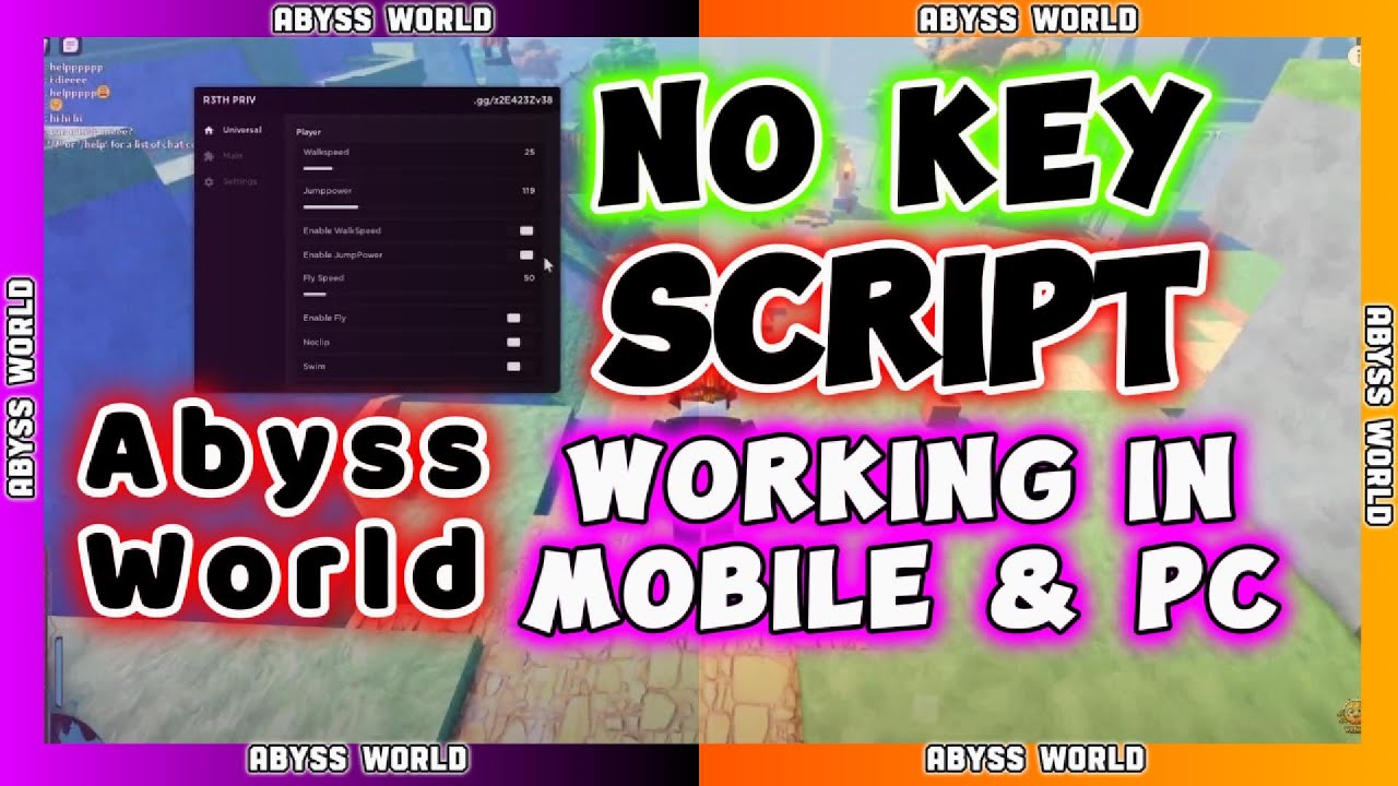 Abyss World New Script GUI | Get All Chests | Fly | Infinite Jump
