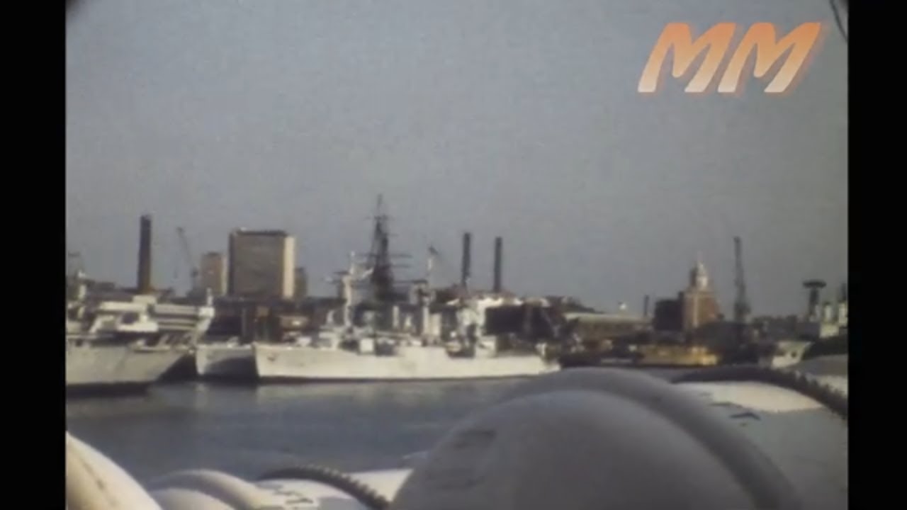 Leaving Portsmouth on a Ferry 1978 old cine film 373