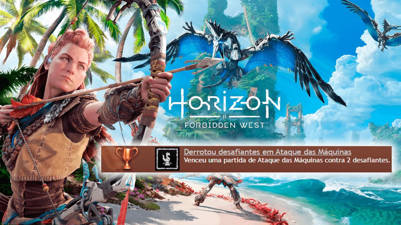🏆 TROFÉU [ DERROTOU DESAFIANTES EM ATAQUE DAS MÁQUINAS ] HORIZON FORBIDDEN WEST - GUIA DE TROFÉUS!