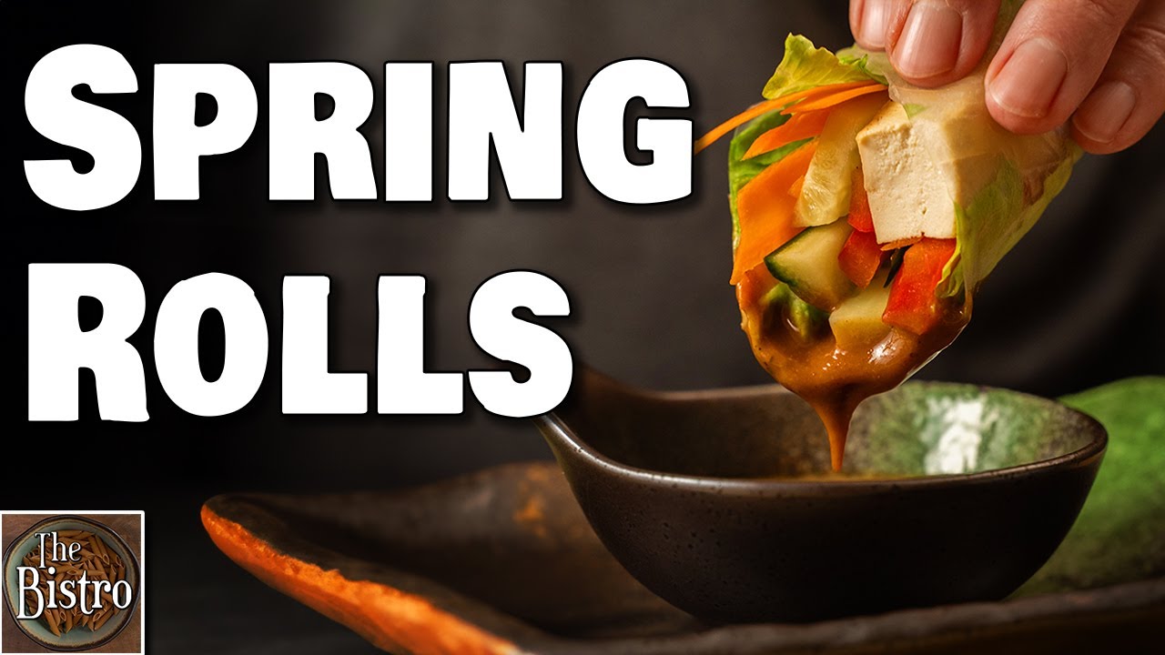Super EASY Vegan Spring Rolls with Peanut Sauce!